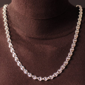 Perlenkette silber 8 mm